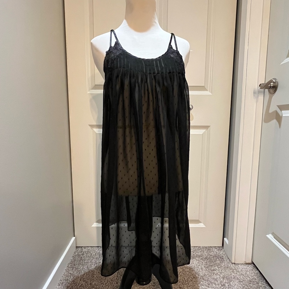 Oscar de la Renta Pink Label Black Lace Nighty